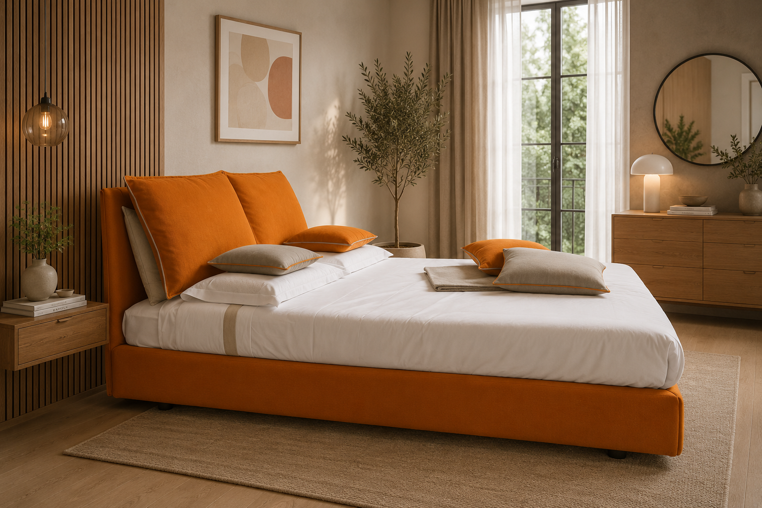 Letto Maya con Contenitore — Tessuto di Alta Qualità Made in Italy