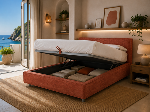 Letto Hollie con Contenitore — Alta Qualità Made in Italy