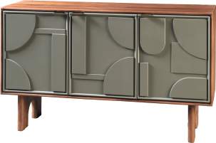 Credenza Geo — Ante Geometriche in Legno Massello 145 cm
