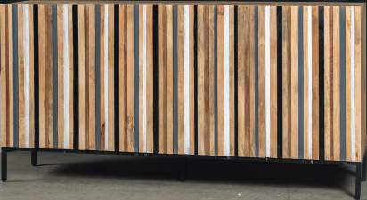 Credenza Stria — Listelle Multicolore in Legno Massello 200 cm