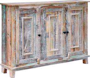 Credenza Shabby 3 Ante — Legno Massello Vintage 130 cm