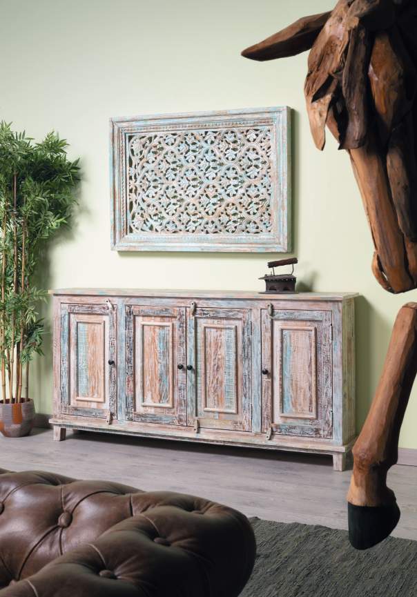 Credenza Shabby — Legno Massello Vintage 175 cm