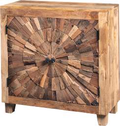 Credenza Astro Mini — 2 Ante a Raggiera in Legno di Recupero 91 cm