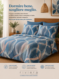 Completo Letto Matrimoniale Oceano — 100% Cotone Tinto e Stampato in Italia