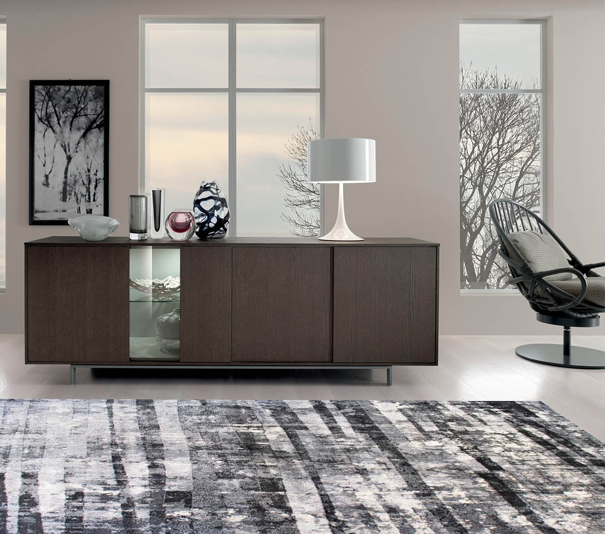 Tappeto Alice 4440 pelo corto moderno in soggiorno - Lunaria Living