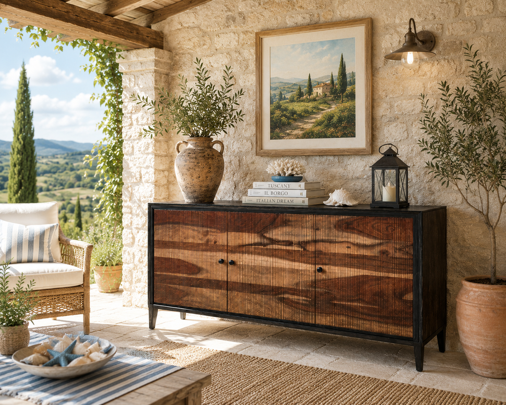 Credenza Vanity — Ante Rigate in Legno Massello 160 cm