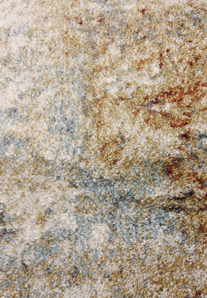 Tappeto Design 03 — Effetto Pittorico Terracotta e Grigio a Pelo Medio