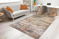 Tappeto Design 04 — Righe Naturali Beige e Grigio a Pelo Medio
