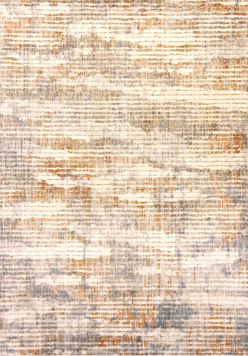 Tappeto Design 04 — Righe Naturali Beige e Grigio a Pelo Medio