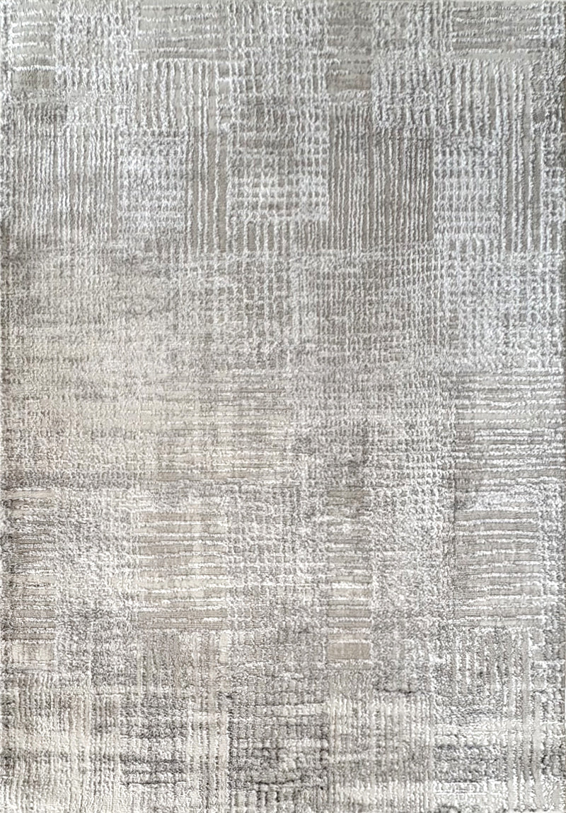 Tappeto Glossy 24 — Trame Cangianti Argento e Grigio Perla a Pelo Medio