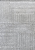 Tappeto Glossy 25 — Blocchi Geometrici in Rilievo Grigio Argento a Pelo Medio
