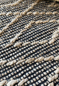 Tappeto Juta J232B — Tessuto a Mano Juta e Cotone Nero 150x220