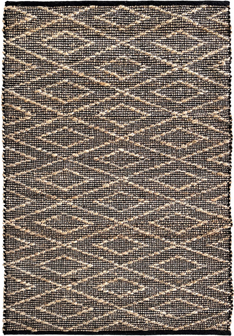 Tappeto Juta J232B — Tessuto a Mano Juta e Cotone Nero 150x220