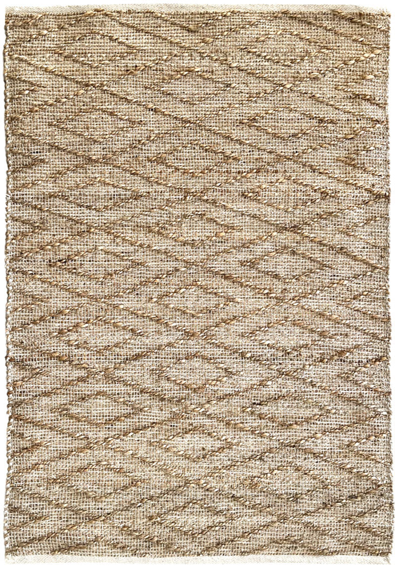 Tappeto Juta J232 Natural — Rombi in Rilievo Tessuto a Mano 150x220