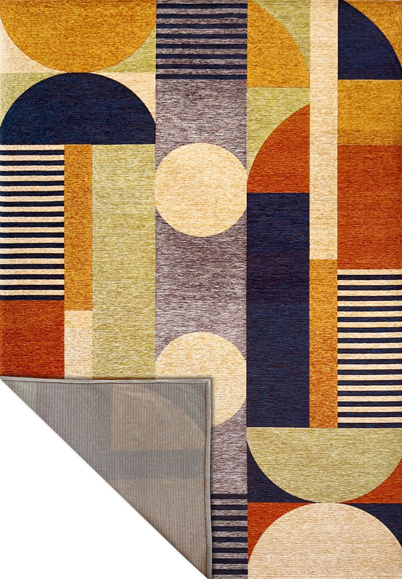 Tappeto Modern Kilim 03 — Geometrie Bauhaus Multicolor a Pelo Corto 160x230