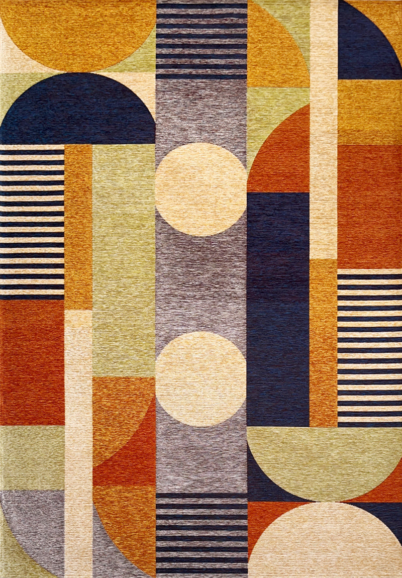 Tappeto Modern Kilim 03 — Geometrie Bauhaus Multicolor a Pelo Corto 160x230