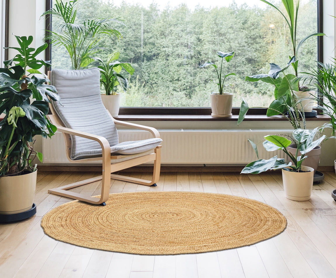 Tappeto Juta 234 — Rotondo in Fibra Naturale di Juta